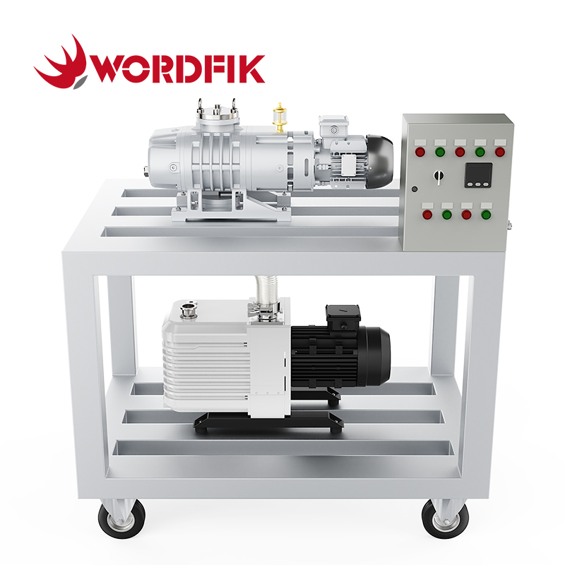 Sistema de vacío de raíces sellado con aceite de dos etapas.